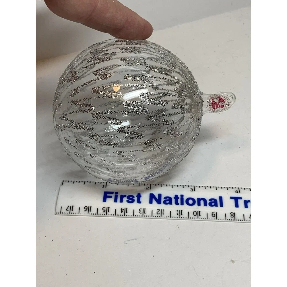 Christmas Ornament Lot Of Four Mouth Blown Glass Holiday Tree Decoration